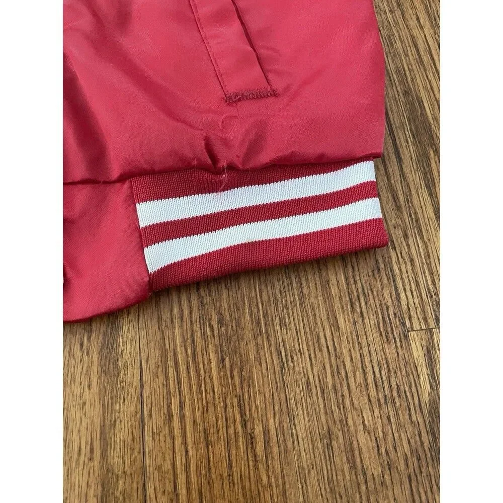 Vintage Mickey Mouse Satin Jacket Kids Size 5 Disney Red Bomber 80s 90s
